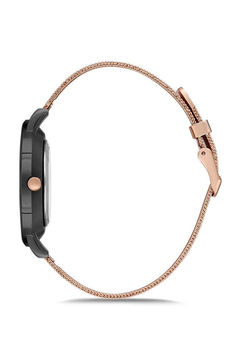 Aqua Di Polo 1987 Kadın Rose Gold-Siyah Hasır Kordonlu Analog Kol Saati APL99B5219H02