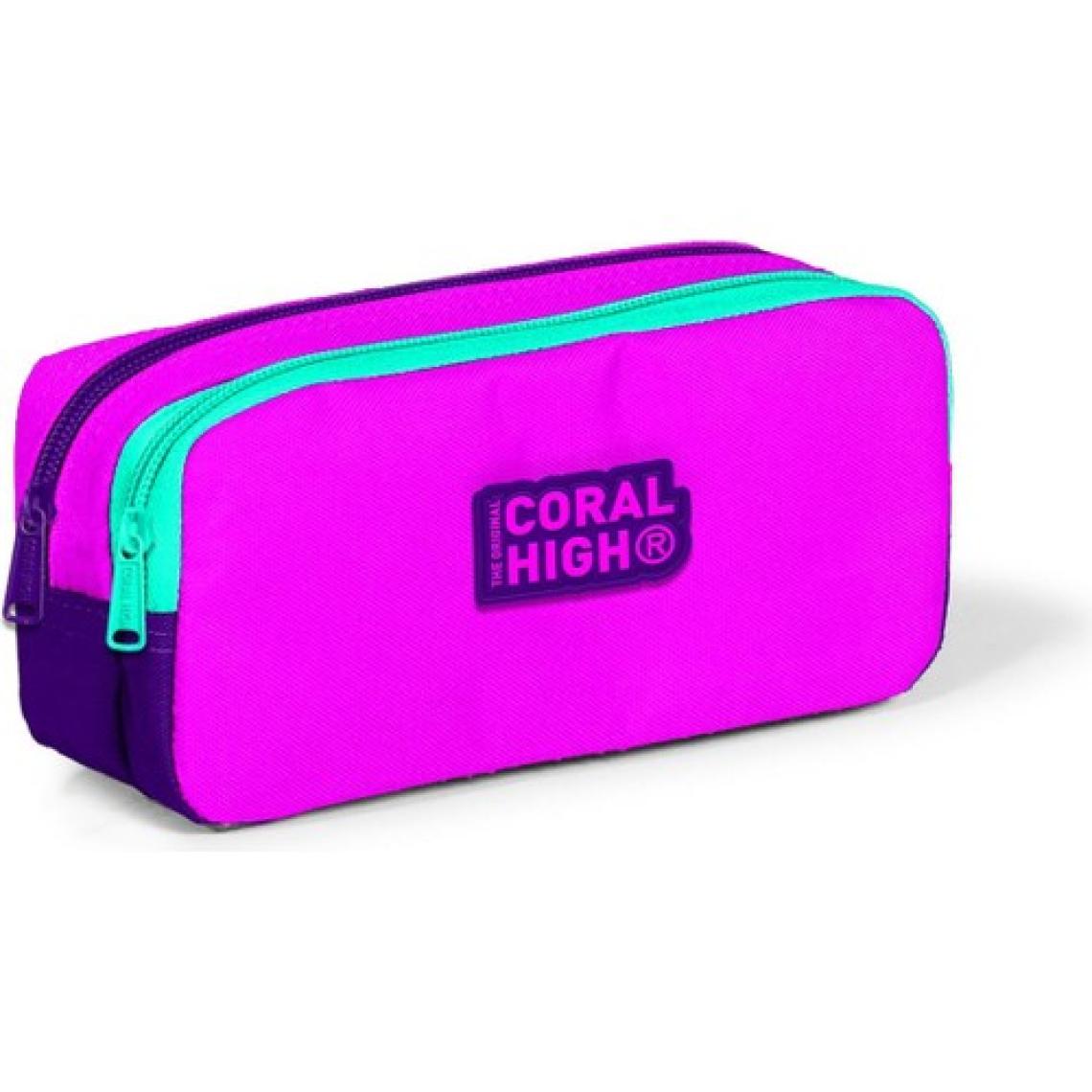 Coral High Kids Pembe Mor Iki Bölmeli Kalem Çantası 12062