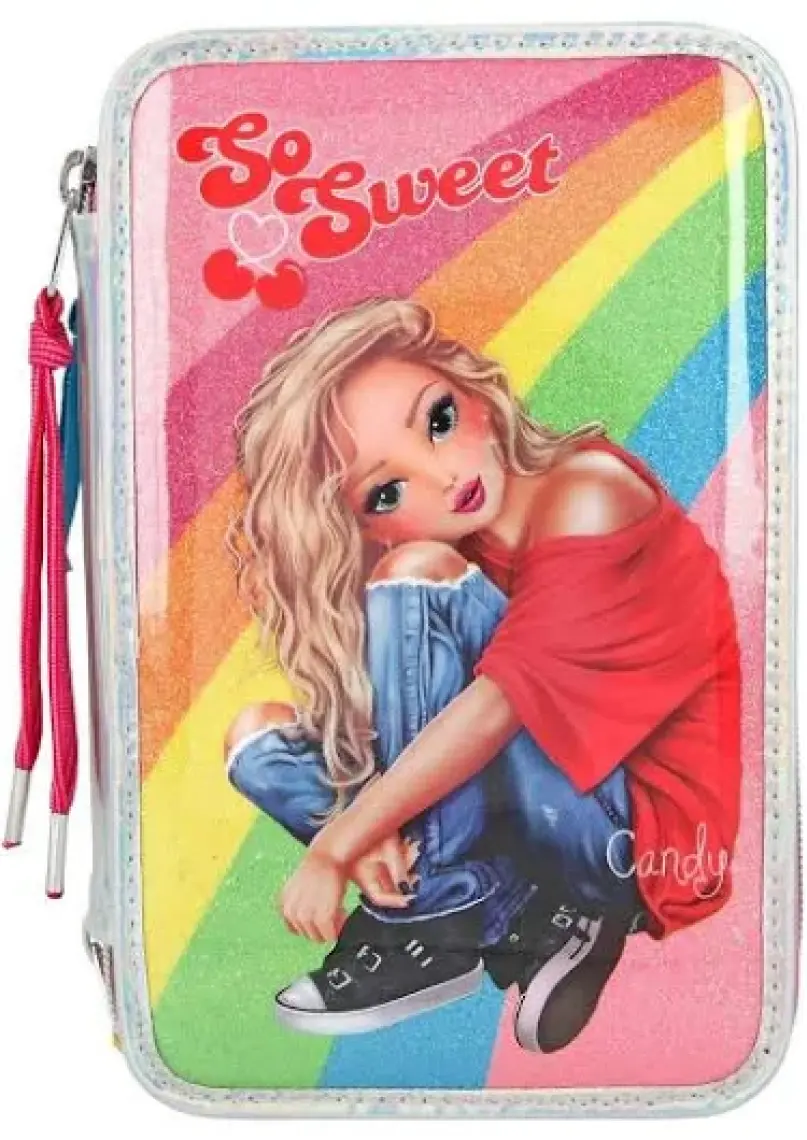 Top Model Filled Triple Pencil Case Cherry Bomb Holo 3 Katlı Dolu Kalem Kutu