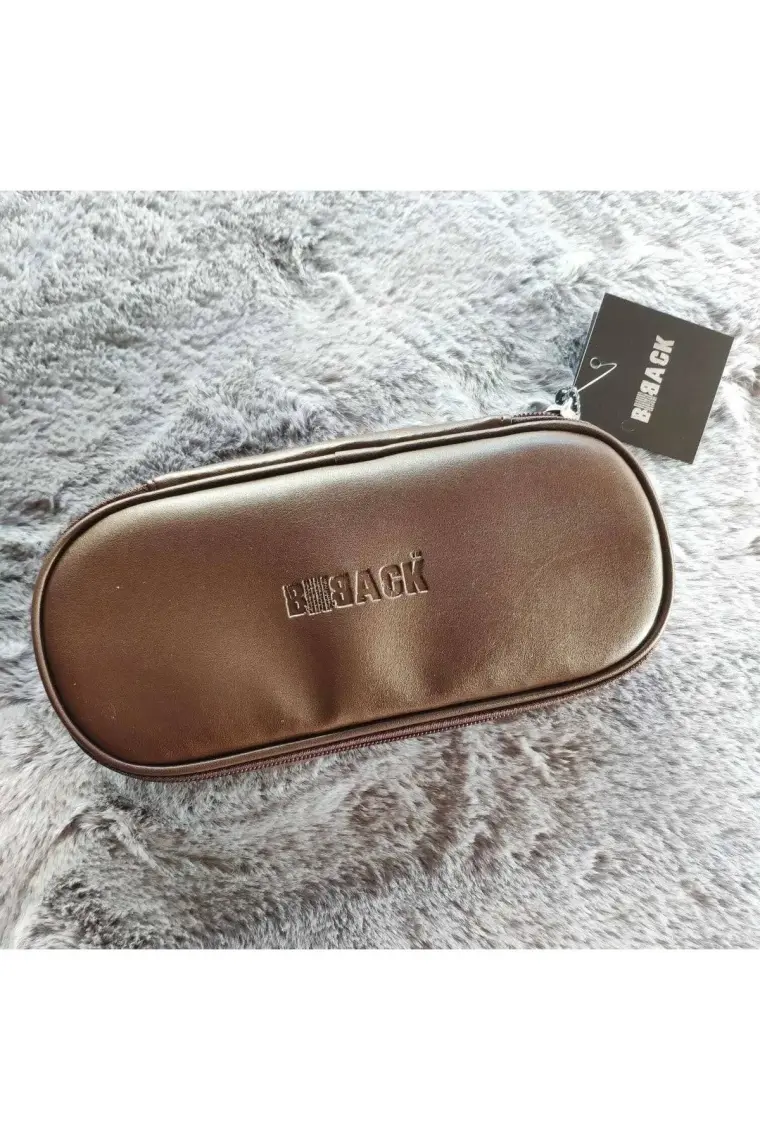 Bback Oval Hazneli Suni Deri Kalemlik Kahverengi