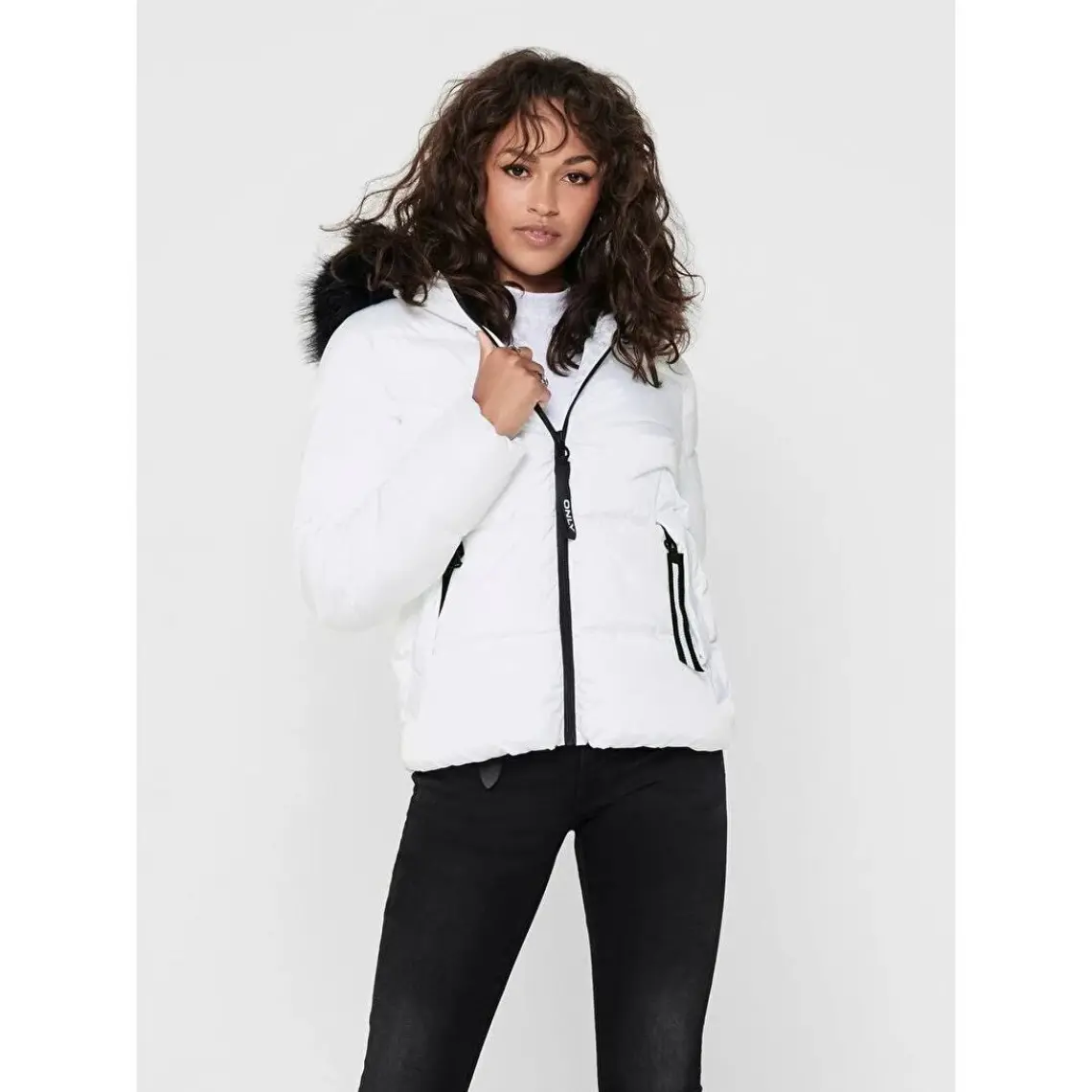 Only Monica Short Kadın Beyaz Mont