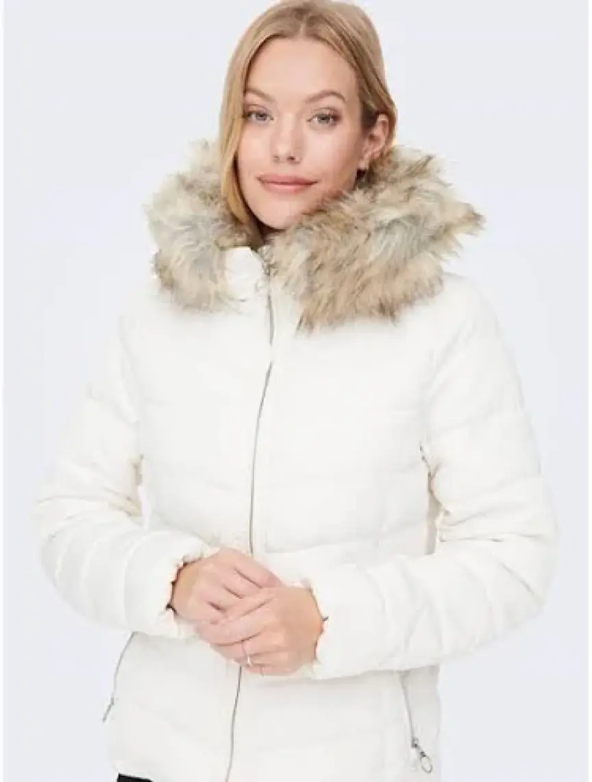 Only New Ellan Quilted Kadın Beyaz Mont