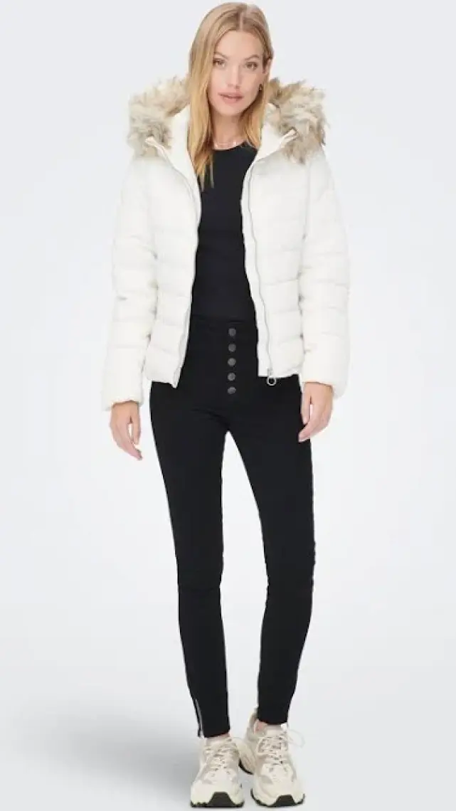 Only New Ellan Quilted Kadın Beyaz Mont