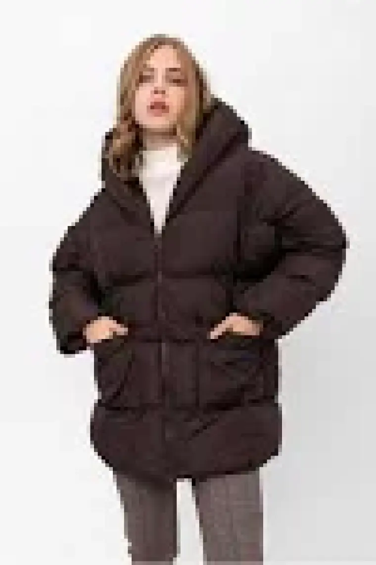 Pastelastore Kadın Kapüşonlu Cepli Oversize Yarasa Şişme Mont 2107