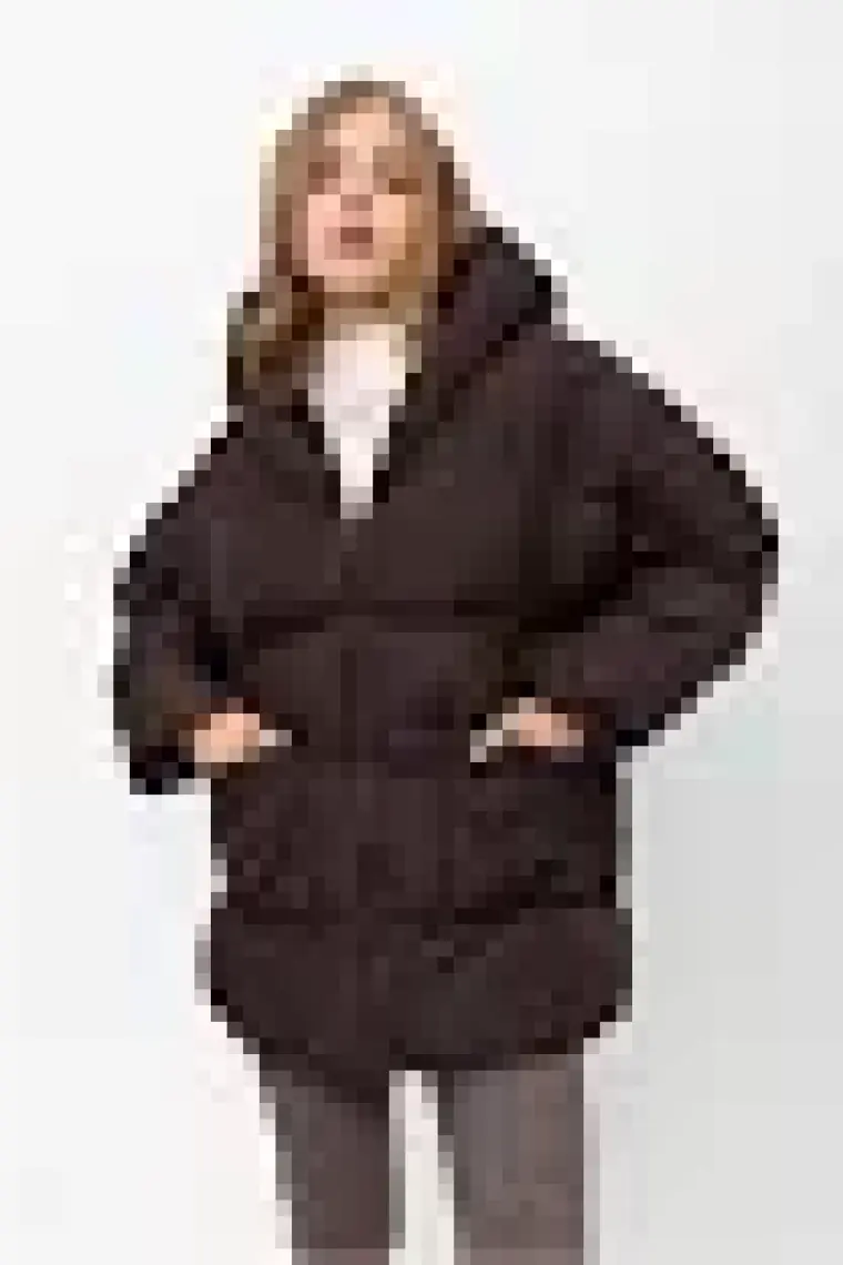 Pastelastore Kadın Kapüşonlu Cepli Oversize Yarasa Şişme Mont 2107