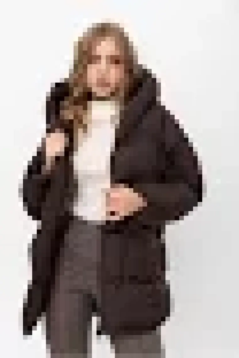 Pastelastore Kadın Kapüşonlu Cepli Oversize Yarasa Şişme Mont 2107