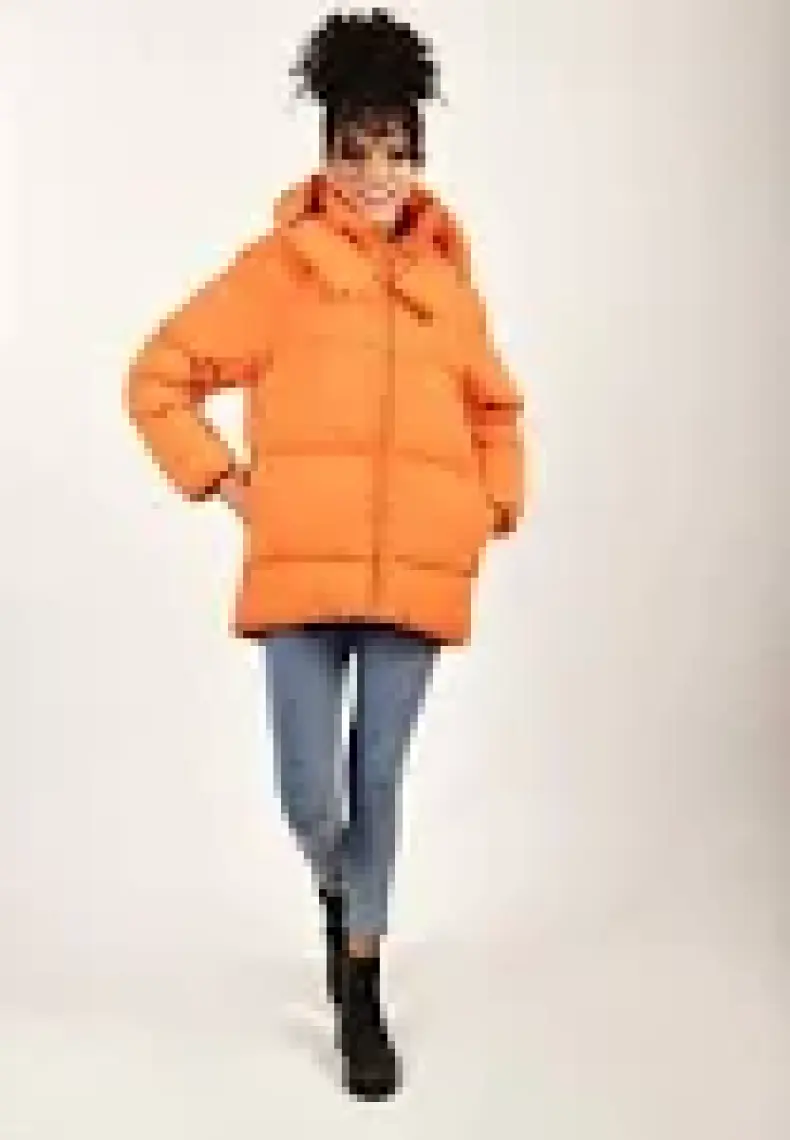 Rodi Oversize Kapüşonlu Düz Uzun Kollu Kadın Şişme Mont RD23KB020584