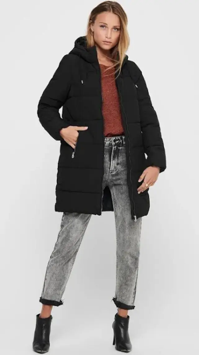 Only Dolly Long Puffer Coat Otw Noos Kadın Siyah Mont 15205369-02
