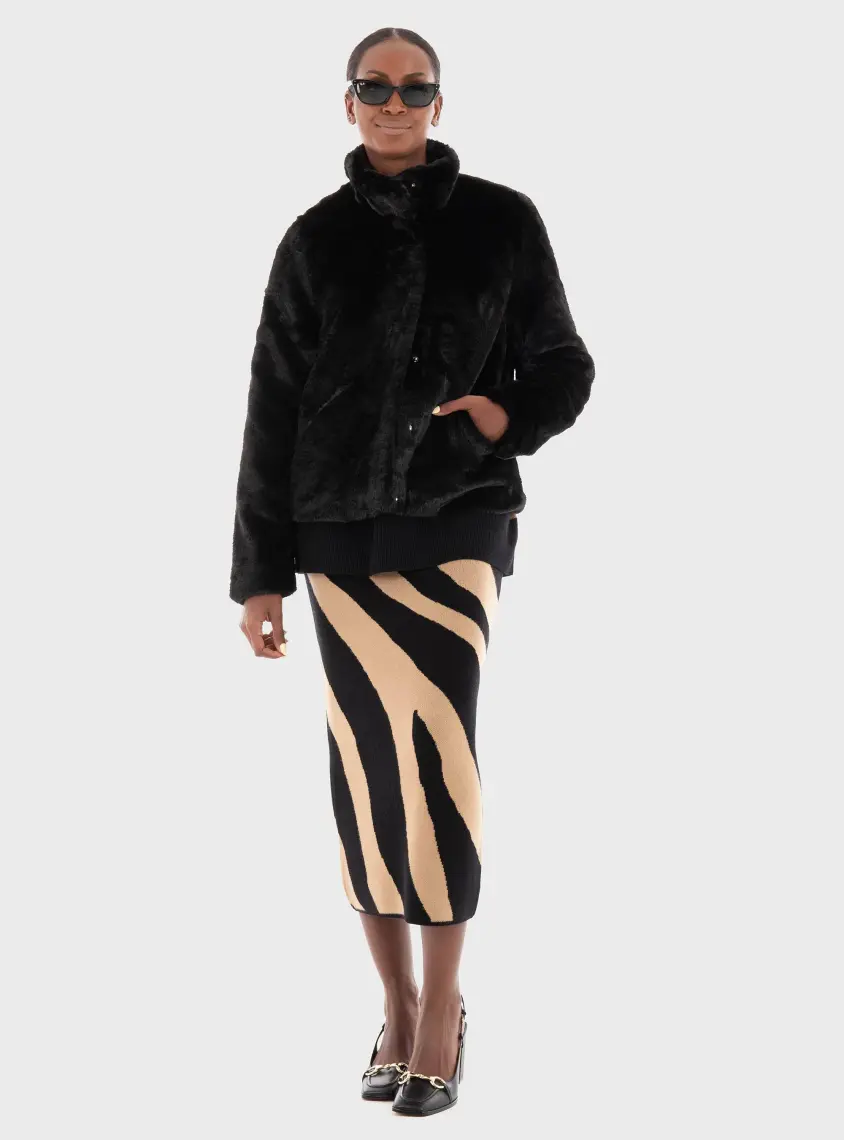 Only Onlnewvıda Faux Fur Jacket cc Otw Siyah