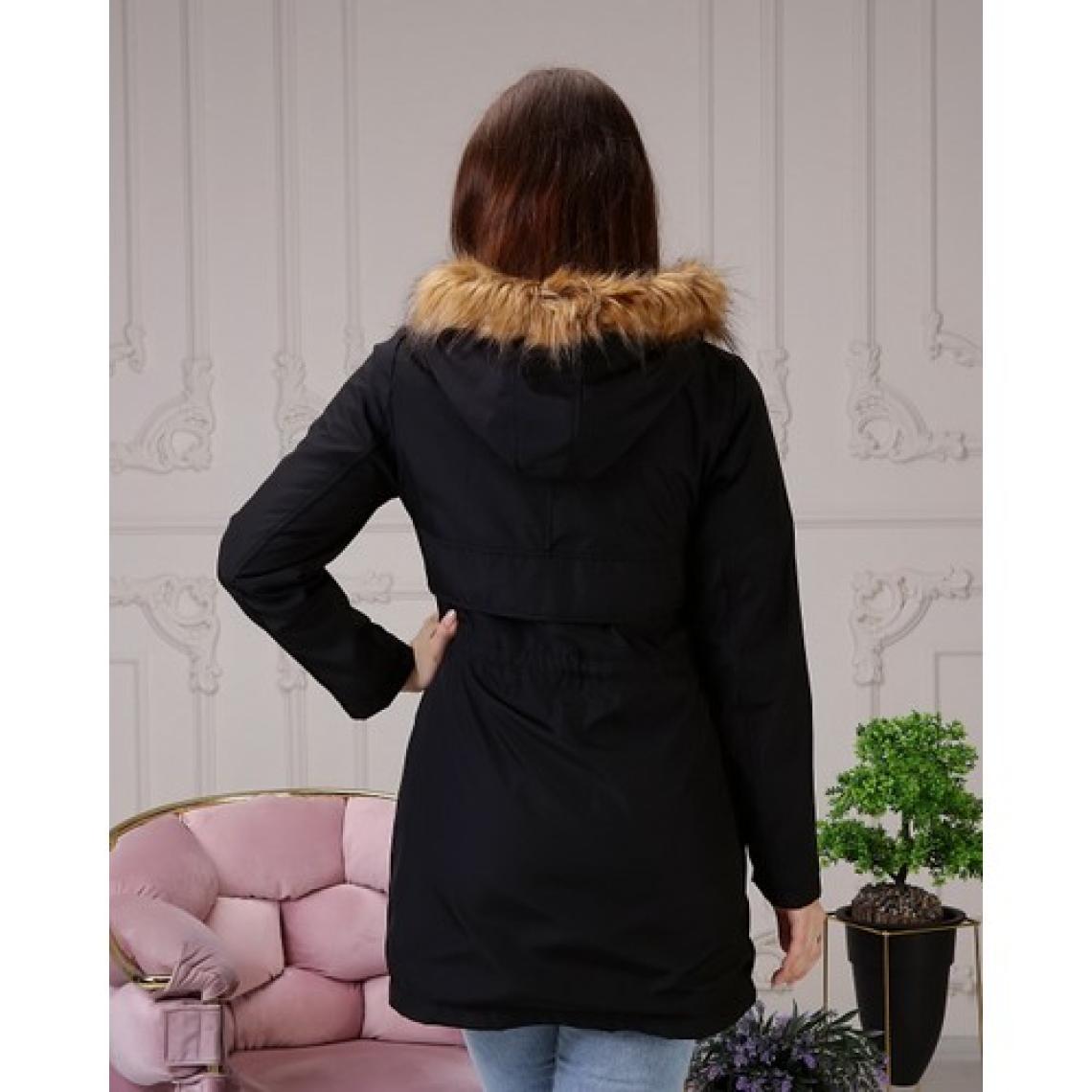 Vibeys Collection Siyah Içi Kürkü ve Su Geçirmez Bayan Kışlık Mont&kaban