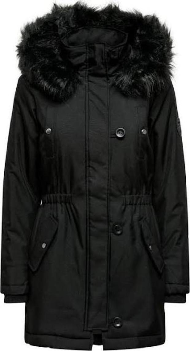 Only Iris Fur Winter Kadın Siyah Uzun Mont