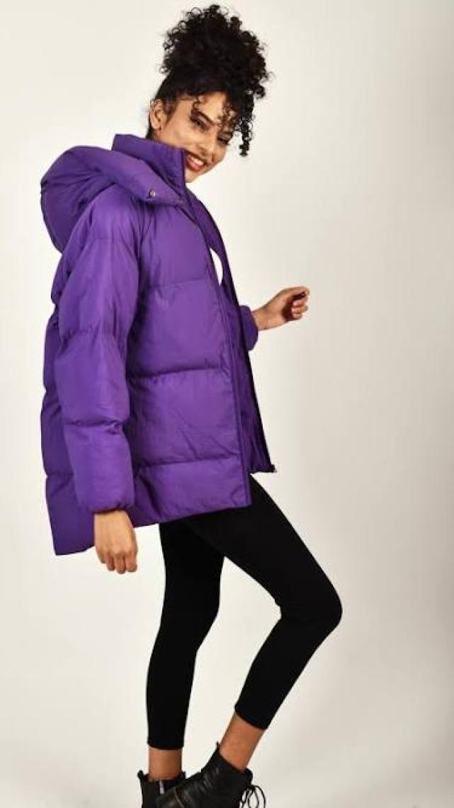 Rodi Oversize Kapüşonlu Düz Uzun Kollu Kadın Şişme Mont RD23KB020584