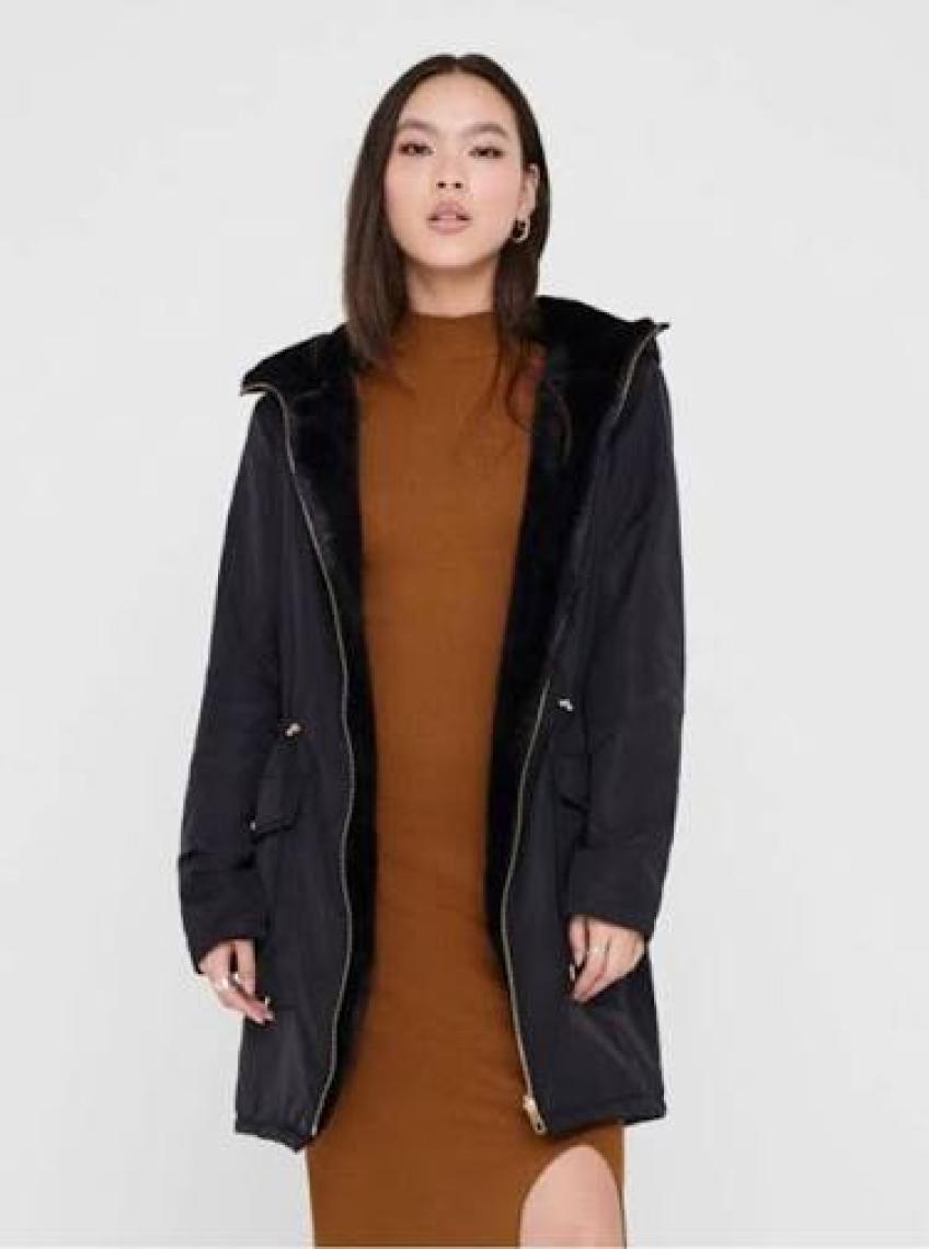 Only Kadın Black Parka