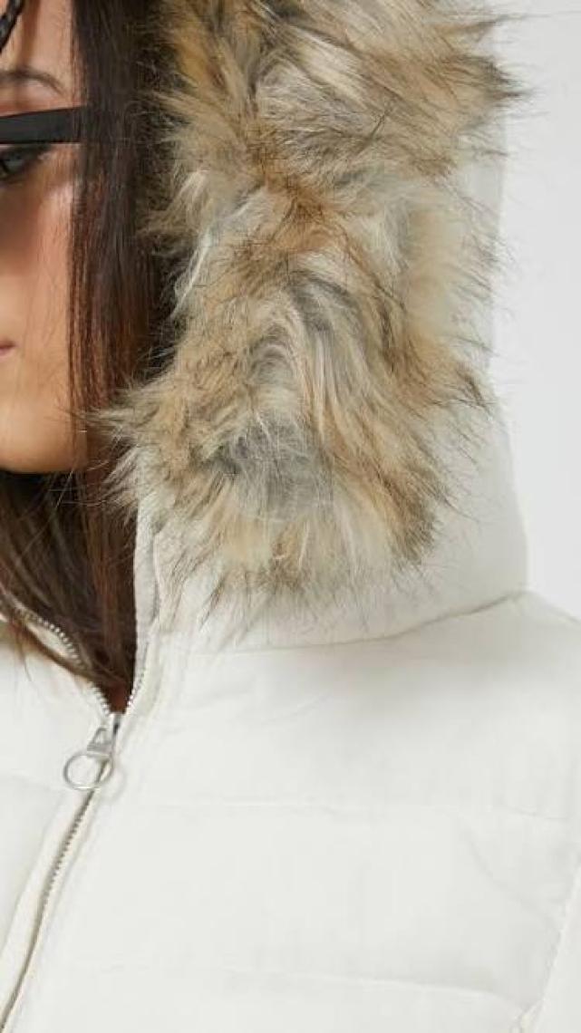 Only New Ellan Quilted Kadın Beyaz Mont