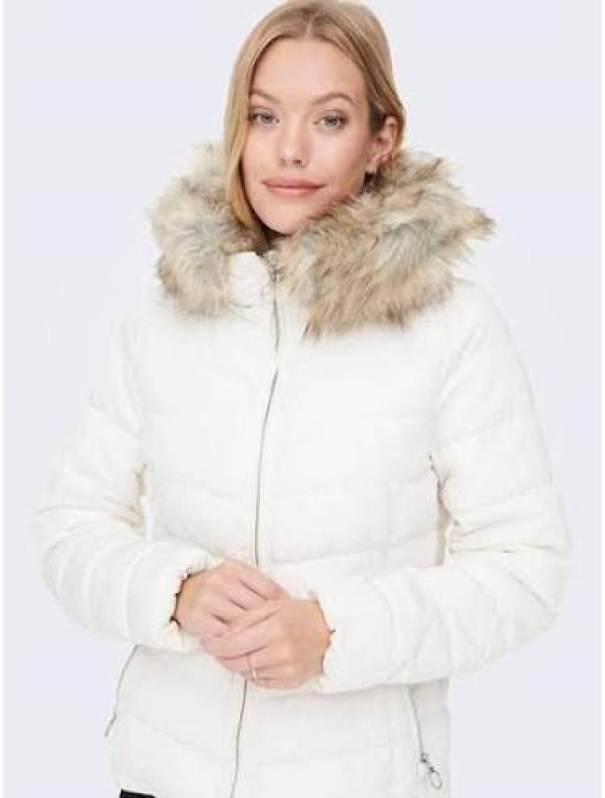 Only New Ellan Quilted Kadın Beyaz Mont