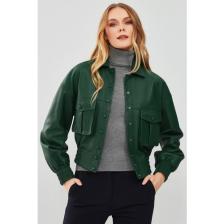 Chloe Kadın Yeşil Oversize Kısa Deri Mont 23WGD5061FT