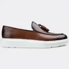 Deery Hakiki Deri Taba Rengi Püsküllü Erkek Loafer