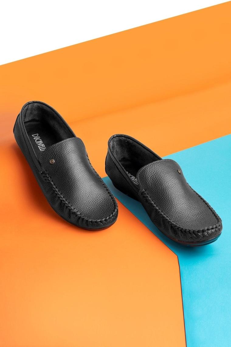 Attic Hakiki Deri Erkek Günlük Ayakkabı , Rok Loafer Ayakkabı Siyah