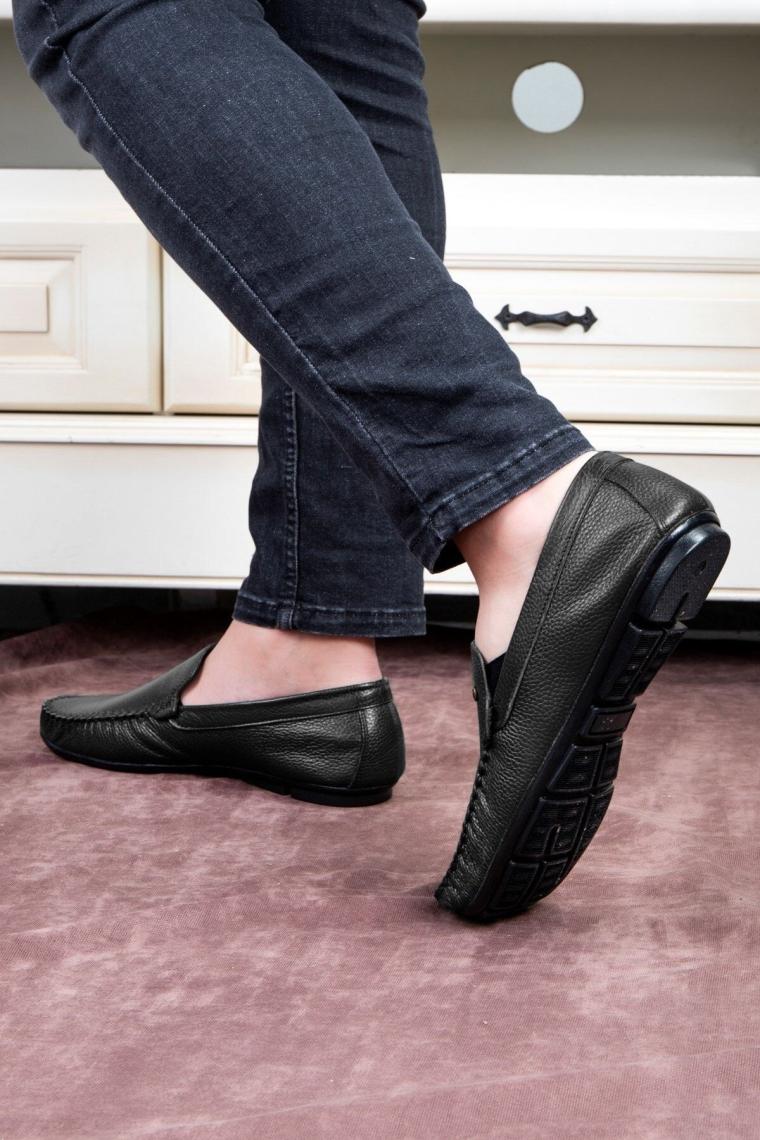 Attic Hakiki Deri Erkek Günlük Ayakkabı , Rok Loafer Ayakkabı Siyah