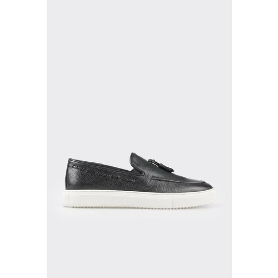 Elle Siyah Deri Erkek Loafer