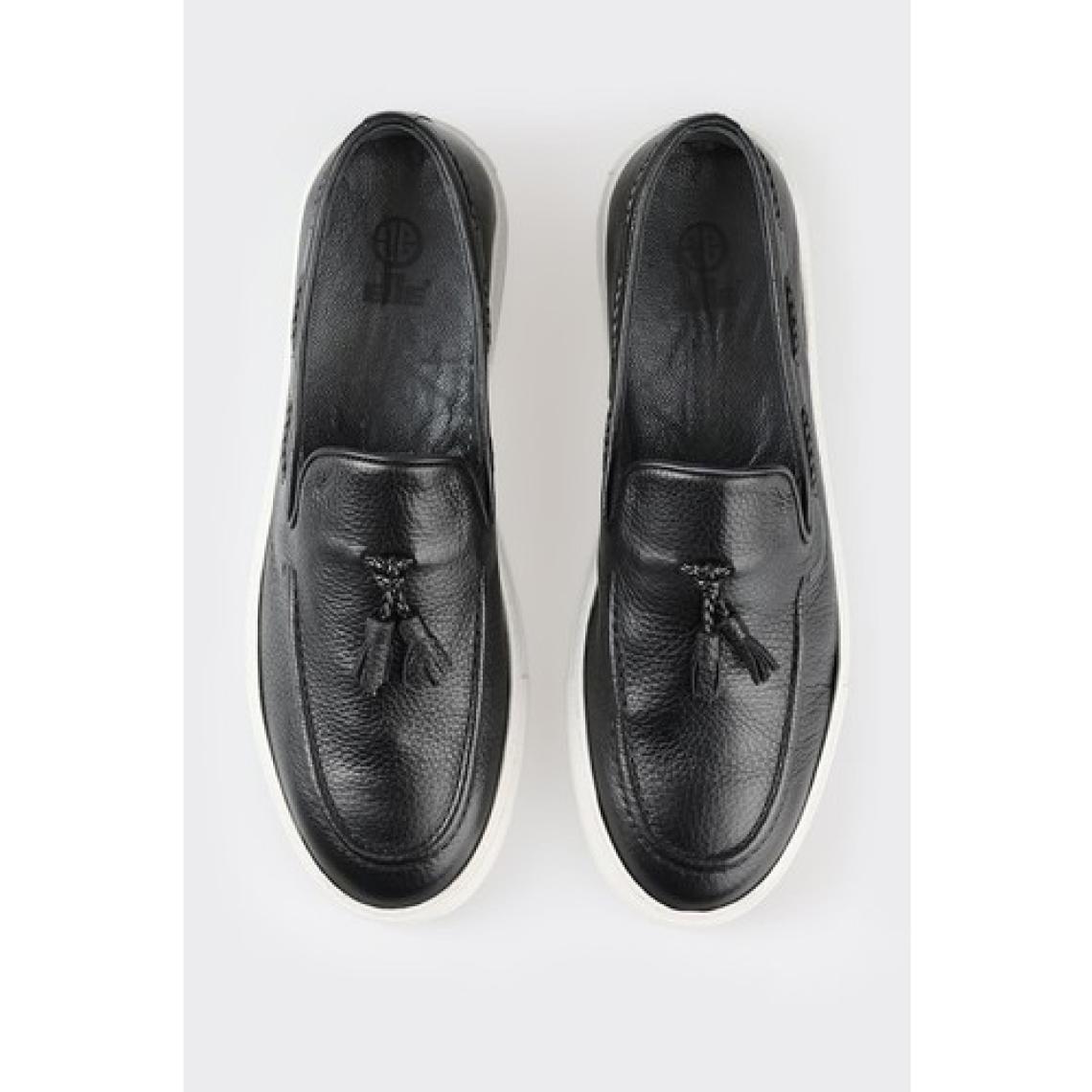Elle Siyah Deri Erkek Loafer