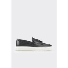 Elle Siyah Deri Erkek Loafer