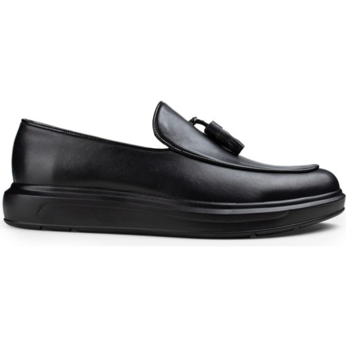 Deery Hakiki Deri Siyah Püsküllü Comfort Erkek Loafer