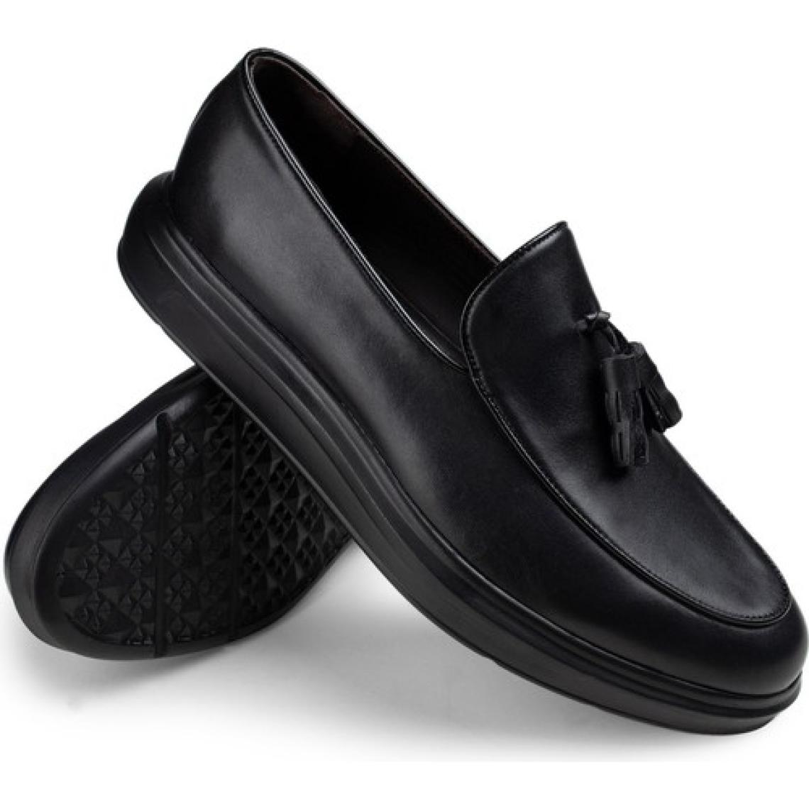 Deery Hakiki Deri Siyah Püsküllü Comfort Erkek Loafer