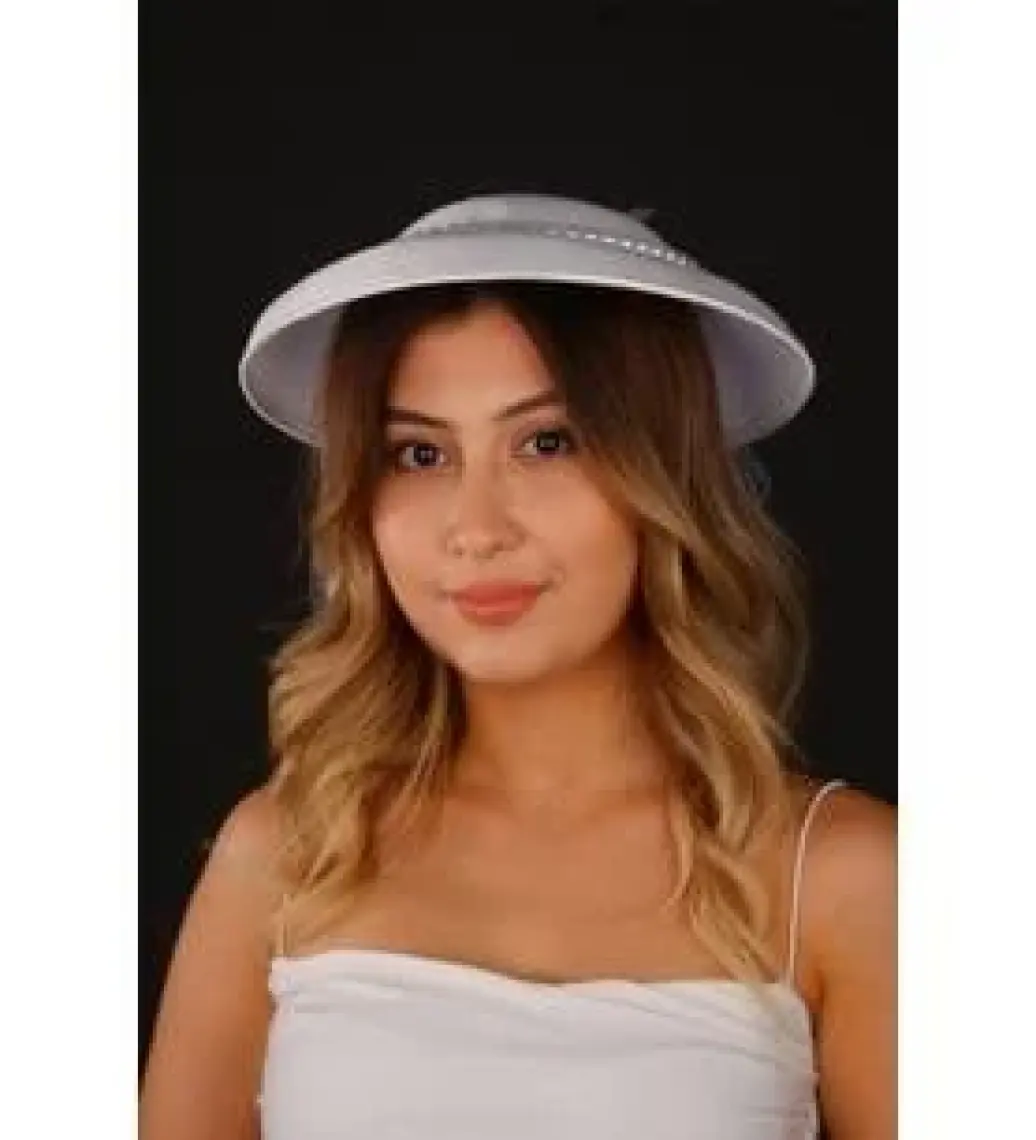 Hayalperest Boncuk Kırık Beyaz Vualet Nikah Şapkası Devin Incili Gelin Aksesuarı