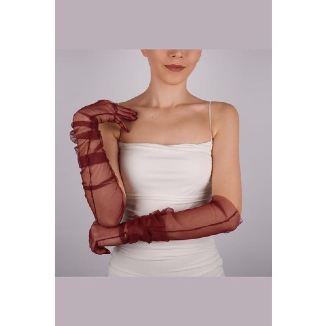 Hayalperest Boncuk Bordo Uzun Şık Gelin Eldiveni Tül Eldiven Nikah/düğün/parti/kostüm Eldiveni