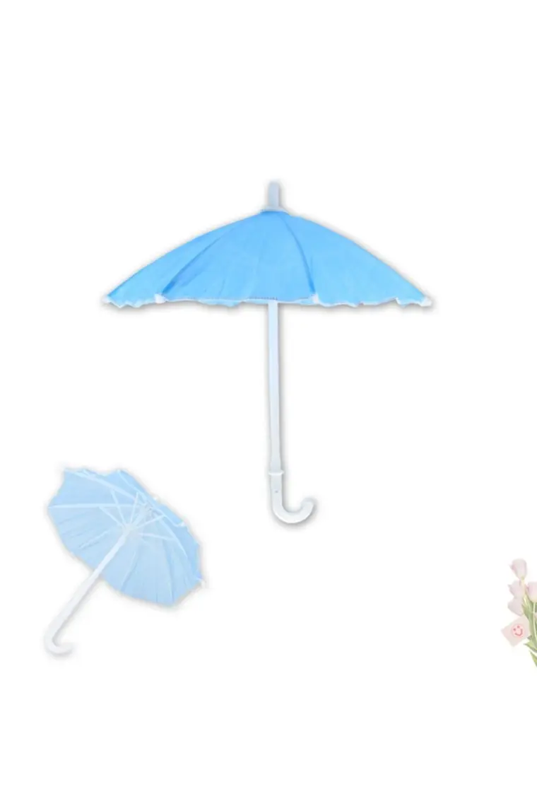 Süsle Bebek ve Parti Dekoratif SüS Şemsiyesi, 25 cm - Mavi