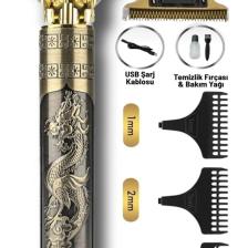 Kuru Kafa T Bıçaklı Saç Sakal Ense Çizim Epilasyon Öncesi Tıraş Traş Makinesi