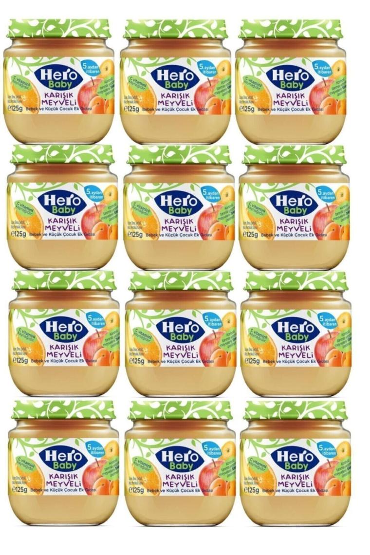 125 Gr Karışık Meyveli Kavanoz Mama 12 Adet