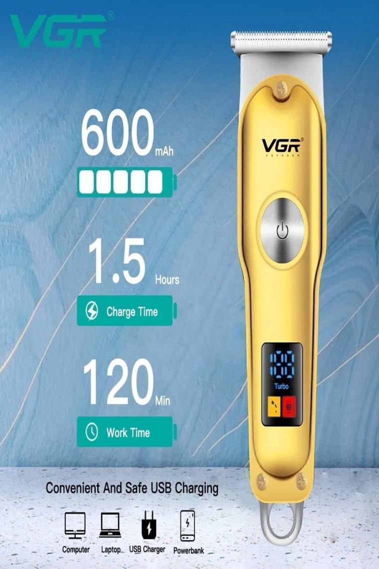 Mbois Vgr V-290 Saç Kesme Elektrikli Tıraş Makinesi LED Akıllı Ekran Taşınabilir Saç Kesme