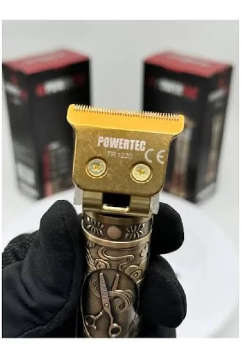 Powertec Ithalatçı Garantili TR-1220 Sakal Ense Çizim Makinesi T-Bıçak 50 Hz Saç-Sakal-Burun C / F Yok 220 -