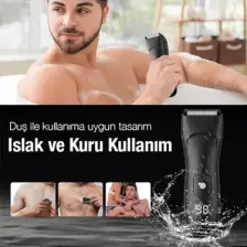 Ezere Saç Sakal Vücut Tıraş Makinesi Su Geçirmez Dijital Göstergeli