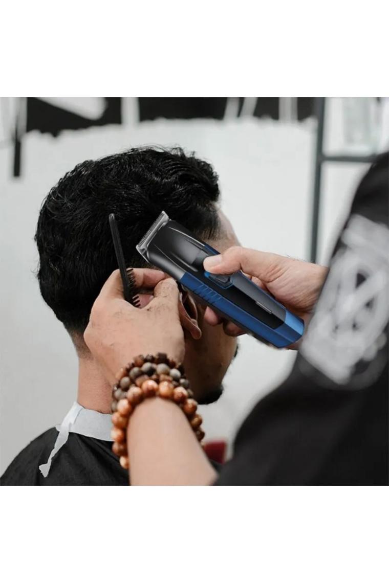 3 Başlıklı 336 3in1 Blue Profesyonel Saç Sakal Traş Makinesi