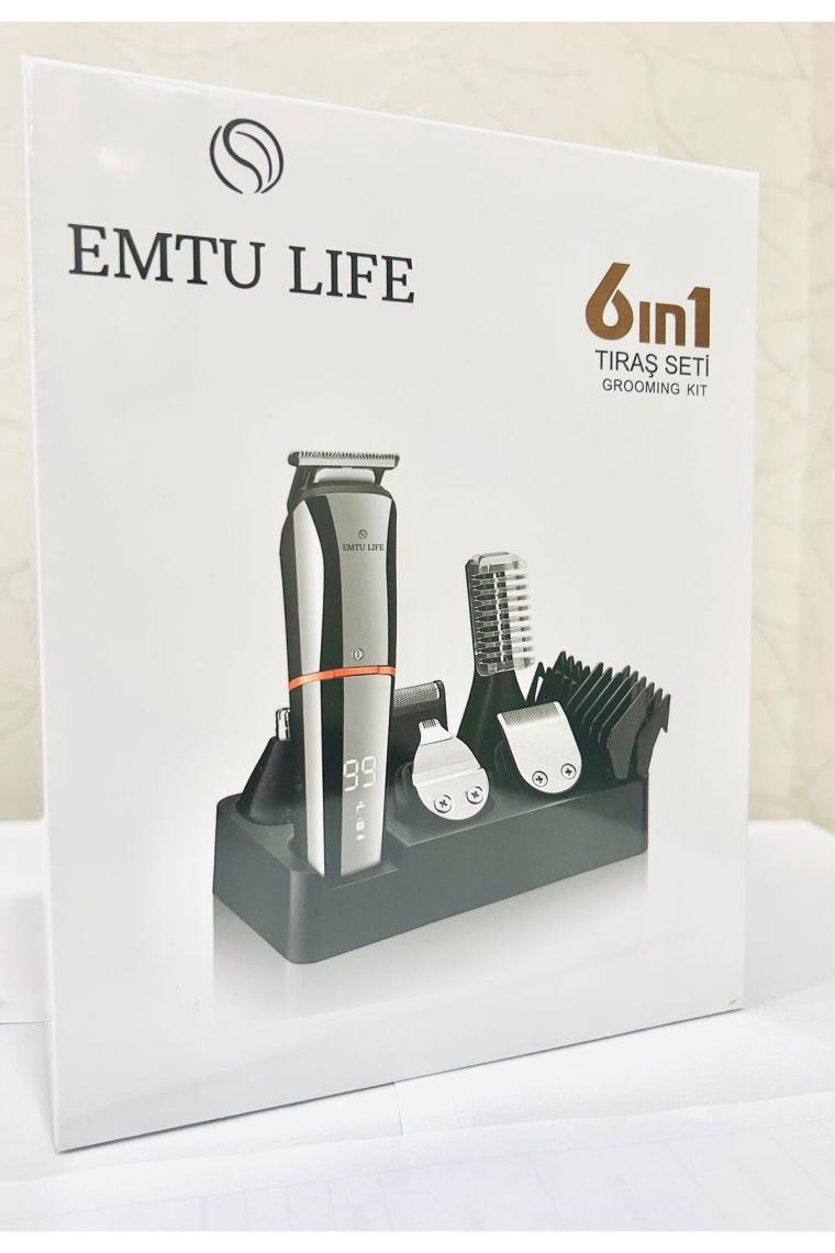 Emtu Life LI-1386 Erkek Bakım Kiti,saç Sakal ve Tüm Vücut Bakım Seti 6 In 1 -10W