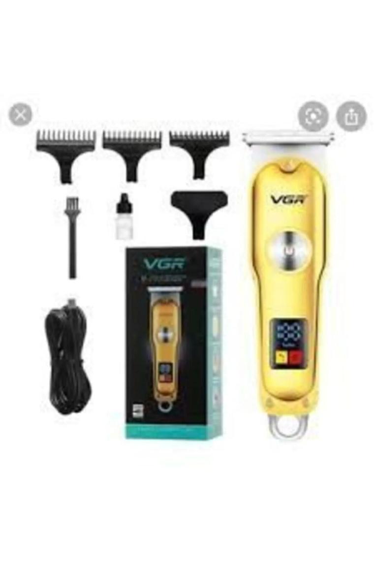 Gold Silver Vgr V-290 Saç Kesme Elektrikli Tıraş Makinesi LED Akıllı Ekran Taşınabilir Saç Kesme
