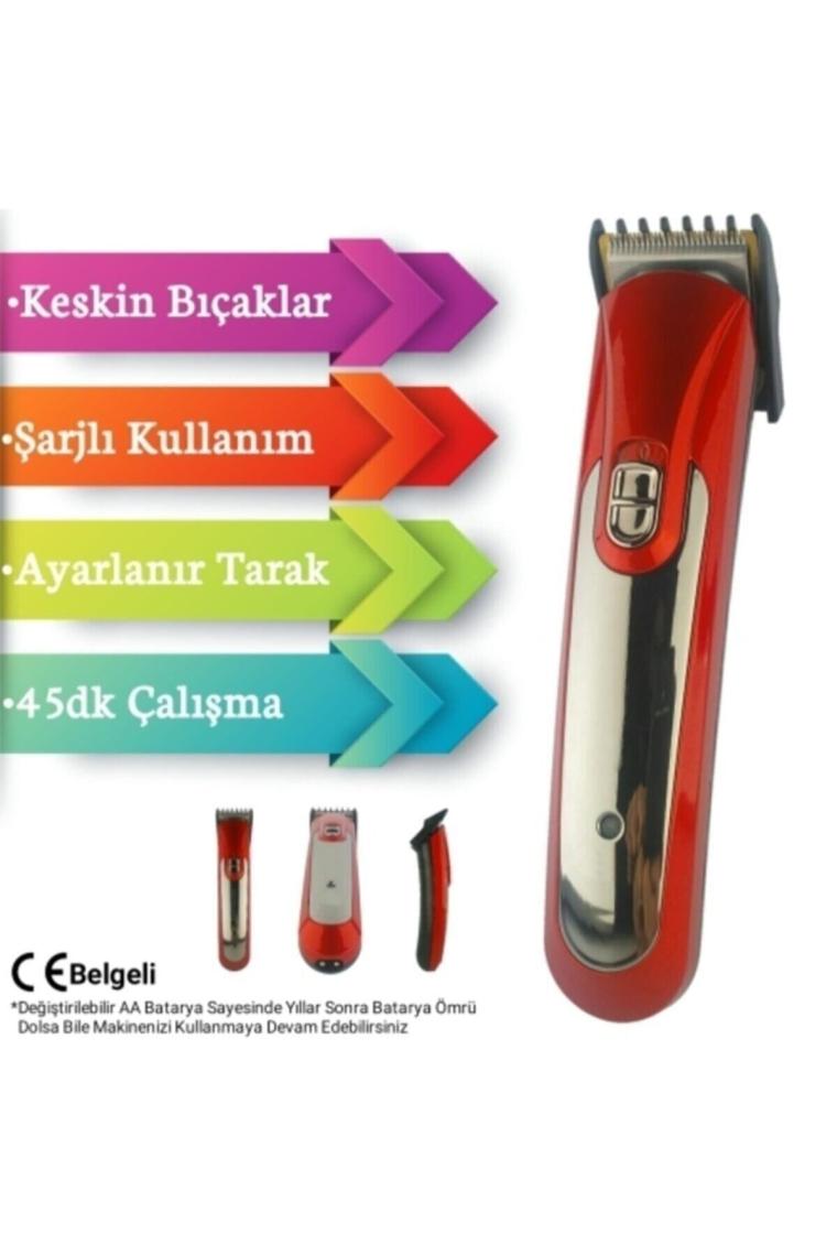 Jasper JPR-607 Profesyonel Şarjlı Saç Sakal Ense Bikini Bölgesi Tüy Kesme Tıraş Makinası