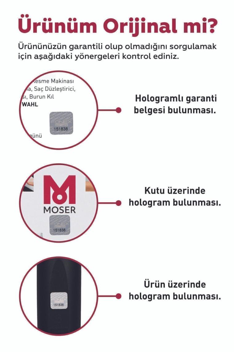 Moser 1400-0050 Tıraş Makinesi + 4 Tarak Moser 1400-0050 Tıraş Makinesi