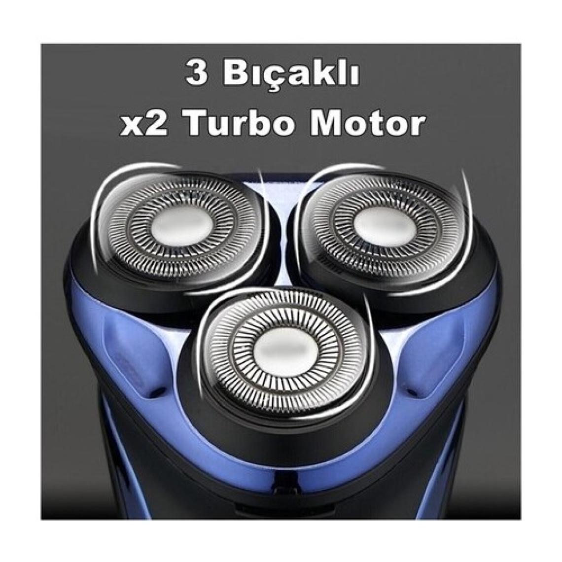 Modanlı V-306 Aqua Deep Blue Touch Islak & Kuru Şarjlı Ipx7 Su Geçirmez Tıraş Makinesi Günlük Sıfır Tıraş