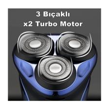 Modanlı V-306 Aqua Deep Blue Touch Islak & Kuru Şarjlı Ipx7 Su Geçirmez Tıraş Makinesi Günlük Sıfır Tıraş
