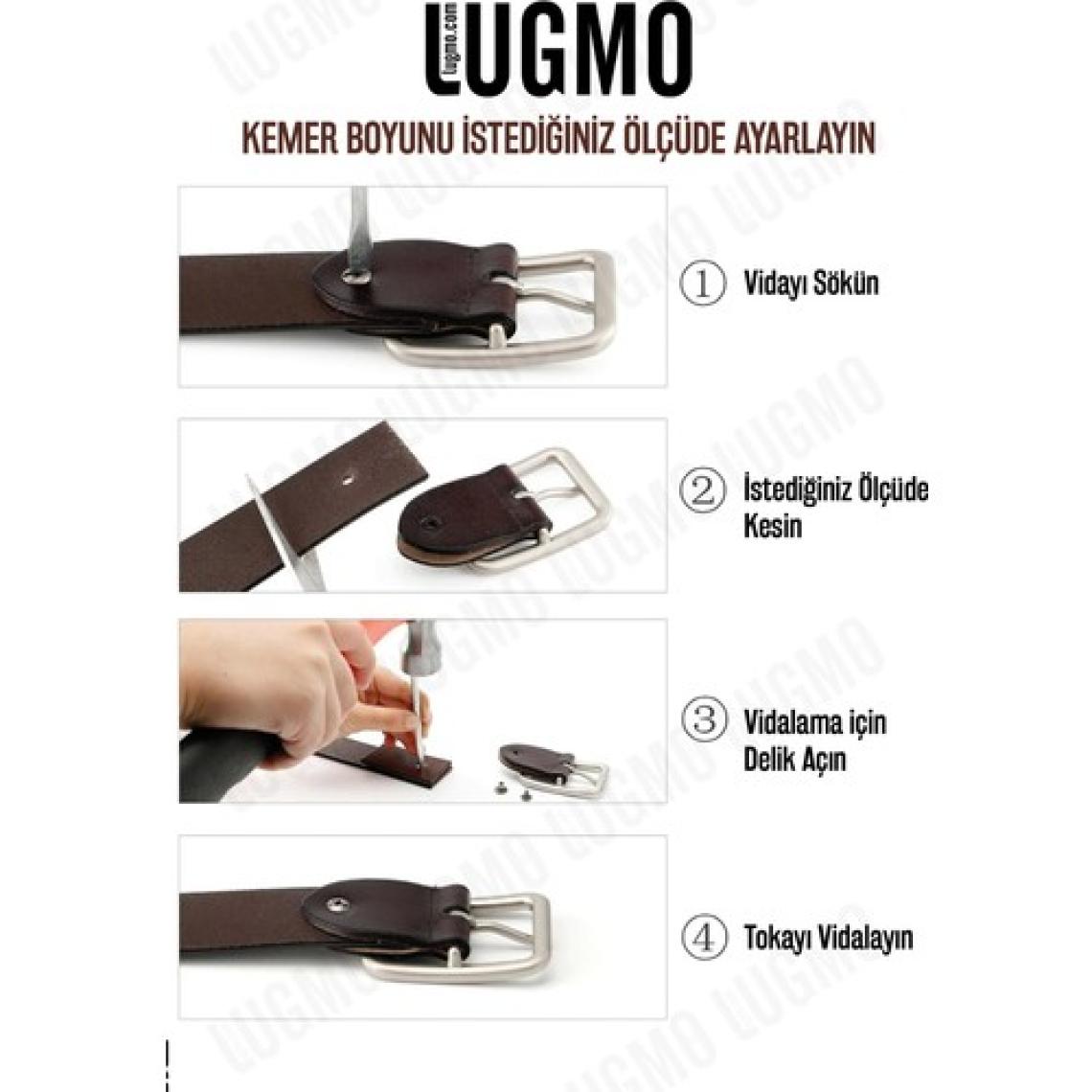 Lugmo Deri Erkek Kemer 4 cm Tokası Siyah