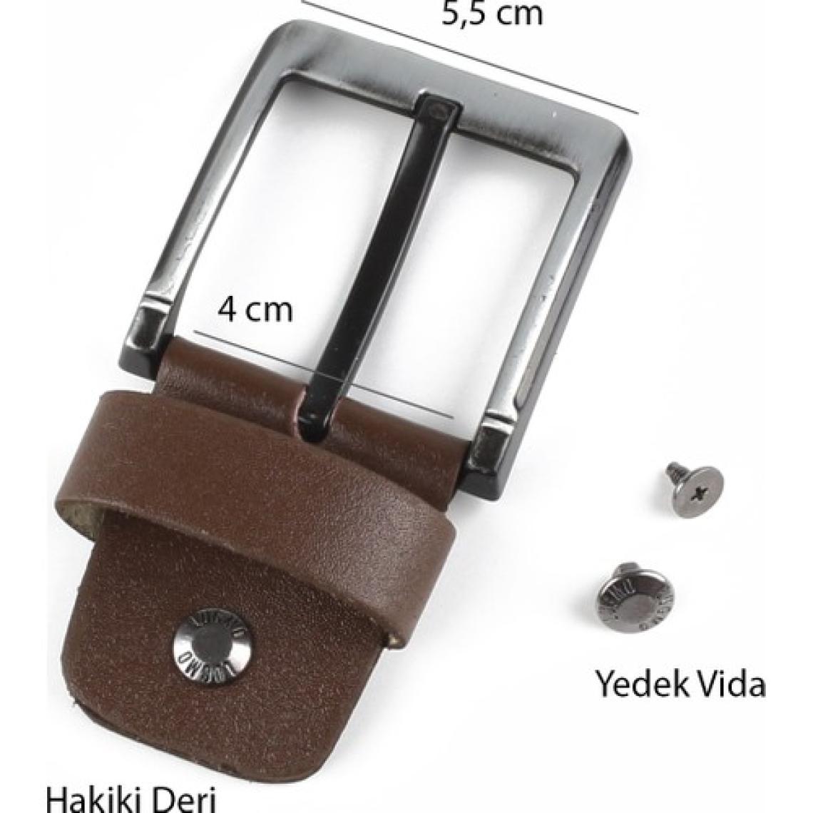Yedek Kemer Tokası  Hakiki Deri 4.5 cm Kahverengi