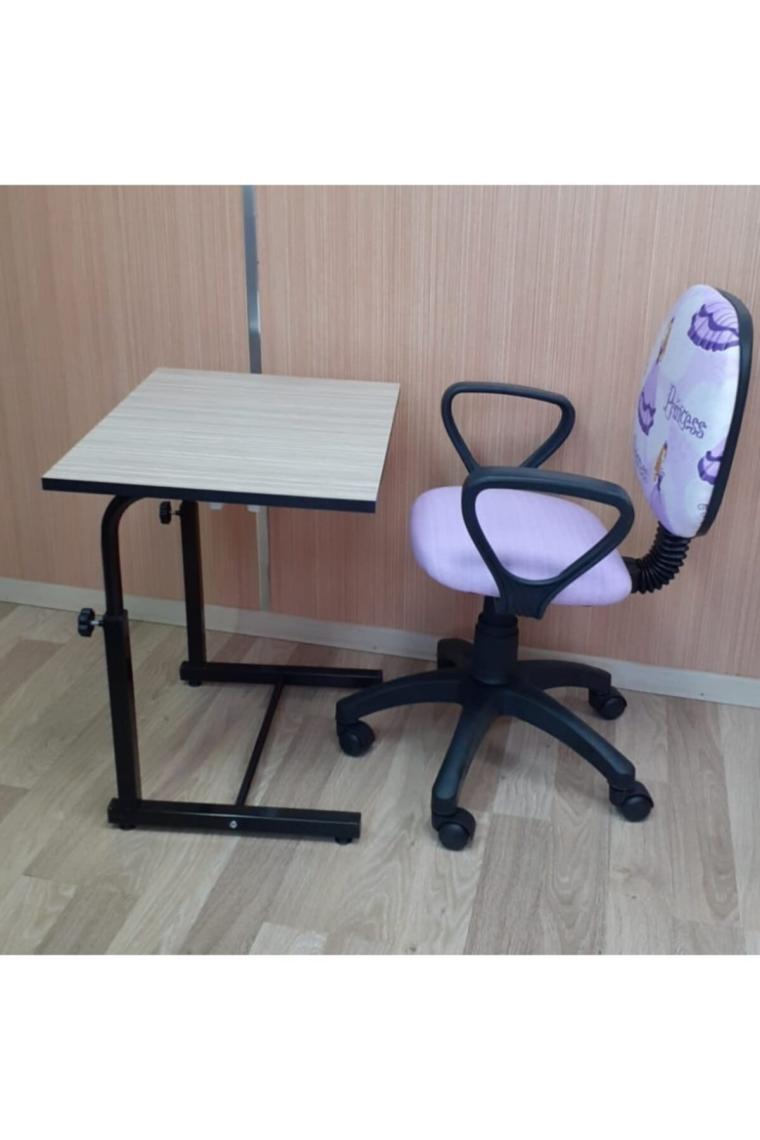 Depolife Çocuk Genç Odası Bilgisayar Çalışma Koltuğu Amortisörlü Tekerlekli Sandalye Penses Lila Renk