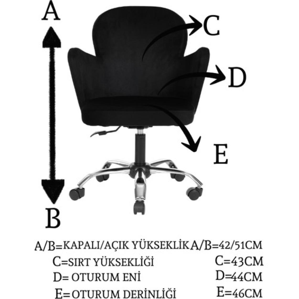Markaelz Krom Metal Ayaklı Ofis Çocuk Odası Çalışma Sandalyesi (Ayarlanabilir) Kelebek