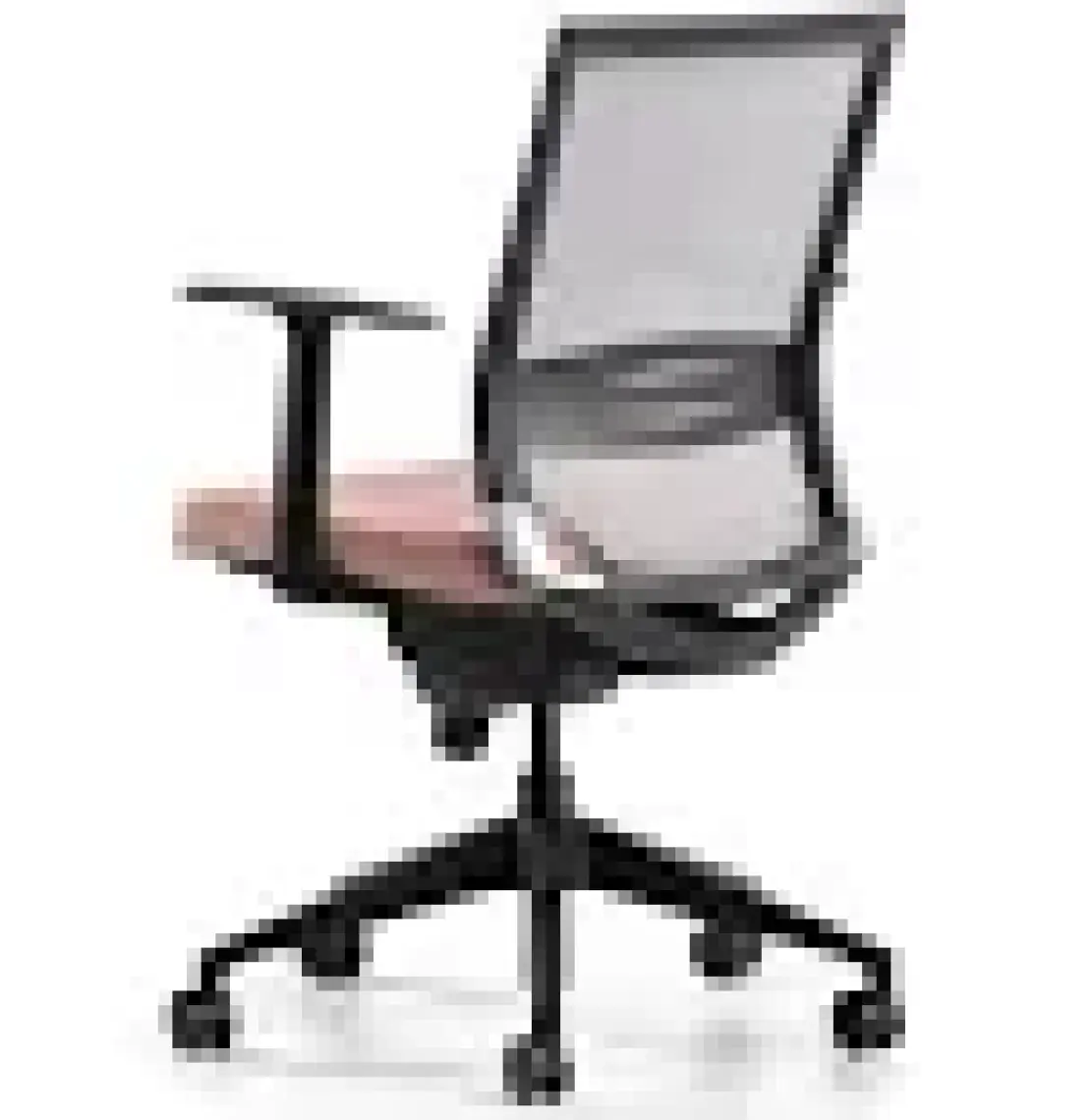 Bürotime Cozy Çalışma Koltuğu - Sabit T Kol - Plastik Ayak - Somon/gri