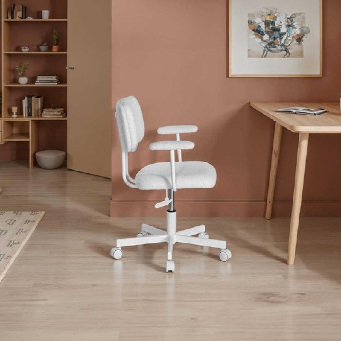 adore mobilya Teddy Ofis ve Çalışma Sandalyesi-Beyaz 64X74-83X63 cm