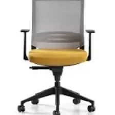 Bürotime Cozy Çalışma Koltuğu - Sabit T Kol - Plastik Ayak - Sarı/gri